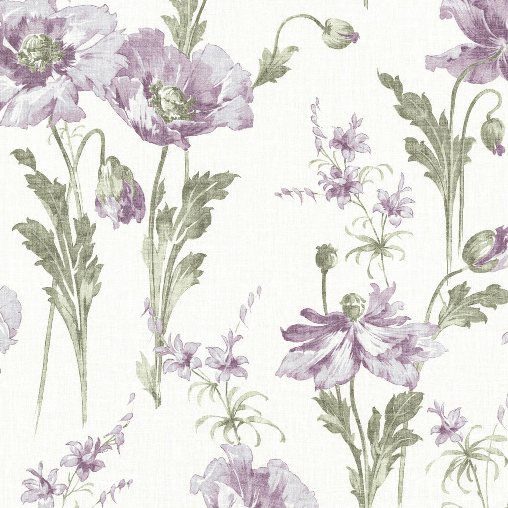 Brewster Home Fashions Joliet Lavender Floral Wallpaper