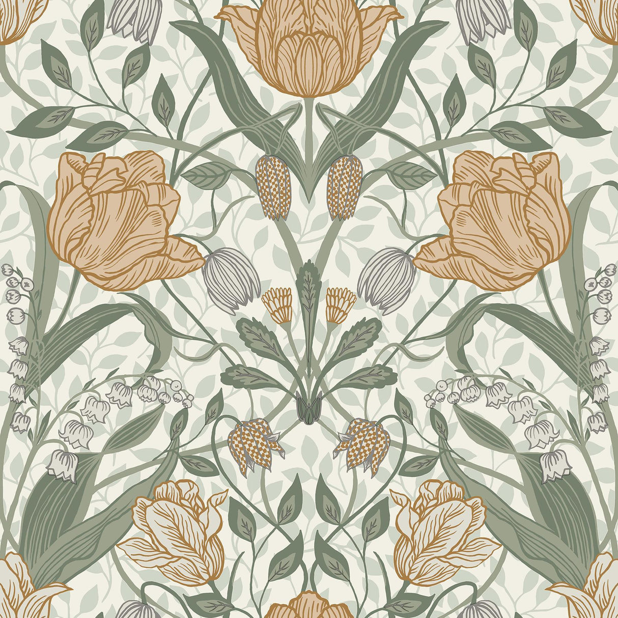 A-Street Prints Fillippa Green Tulip Wallpaper