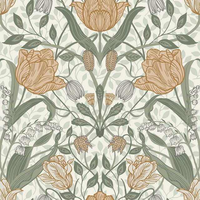 A-Street Prints Fillippa Green Tulip Wallpaper