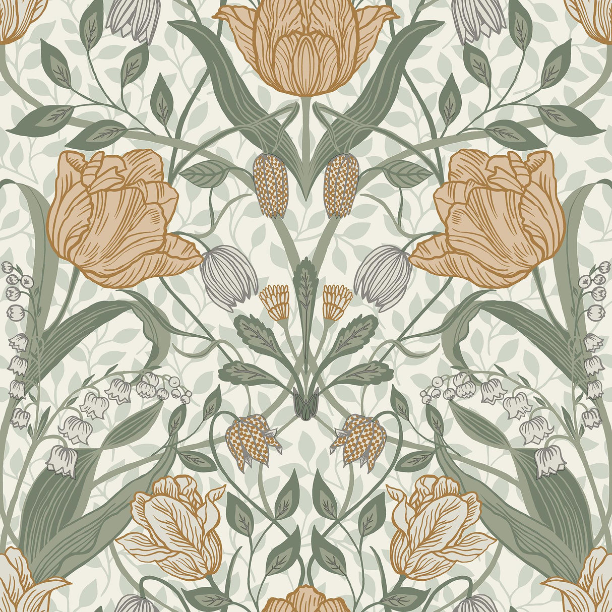 A-Street Prints Fillippa Tulip Green Wallpaper