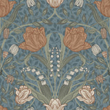 A-Street Prints Fillippa Blue Tulip Wallpaper