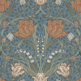A-Street Prints Fillippa Tulip Blue Wallpaper