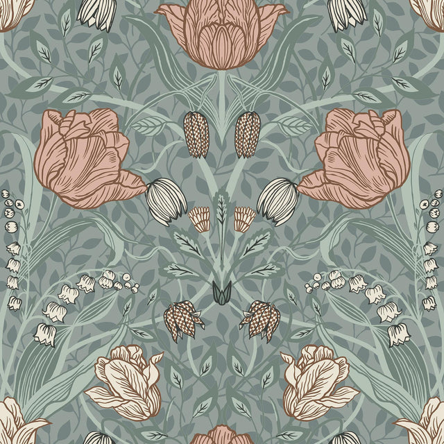 A-Street Prints Fillippa Sage Tulip Wallpaper