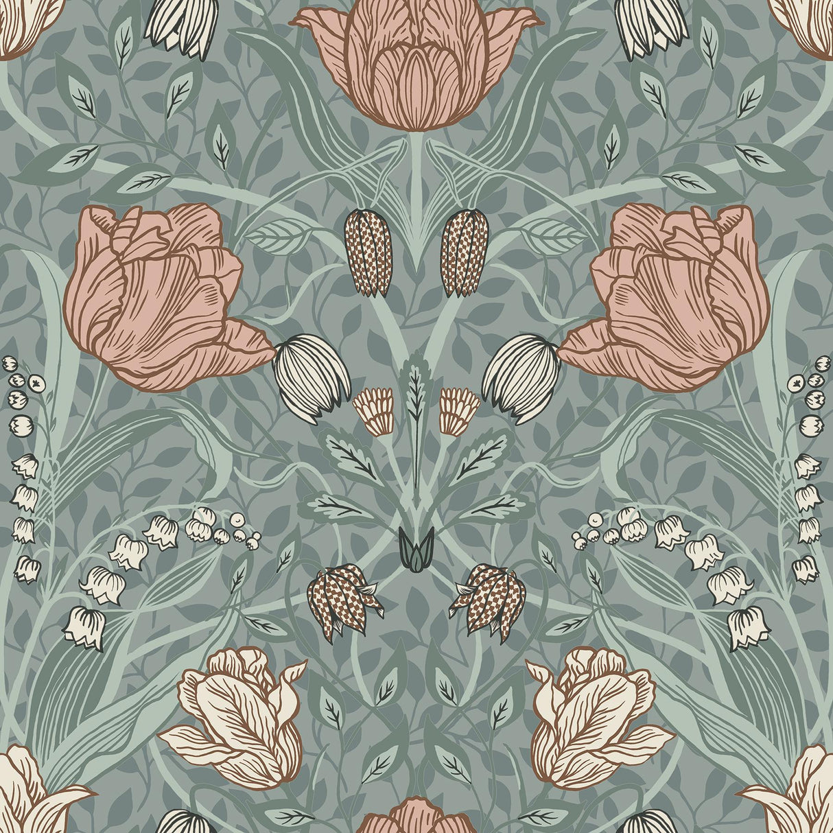 A-Street Prints Fillippa Tulip Sage Wallpaper