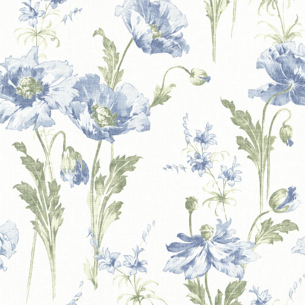 Brewster Home Fashions Joliet Blue Floral Wallpaper
