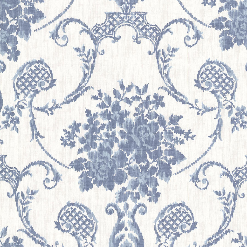 Brewster Home Fashions Marais Ikat Damask Blue Wallpaper