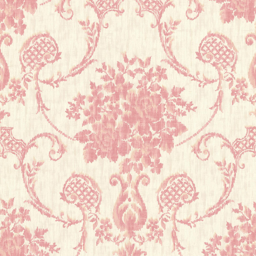 Brewster Home Fashions Marais Pink Ikat Damask Wallpaper