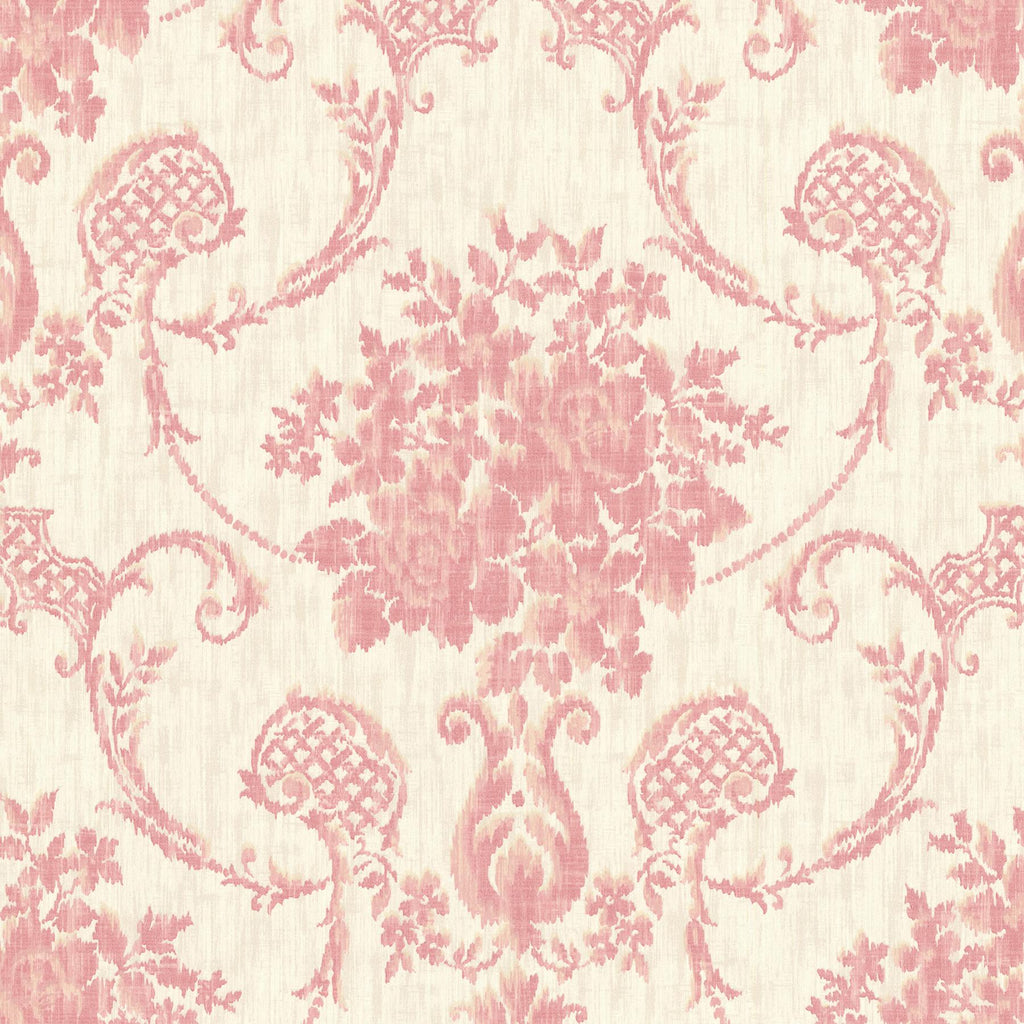 Brewster Home Fashions Marais Ikat Damask Pink Wallpaper