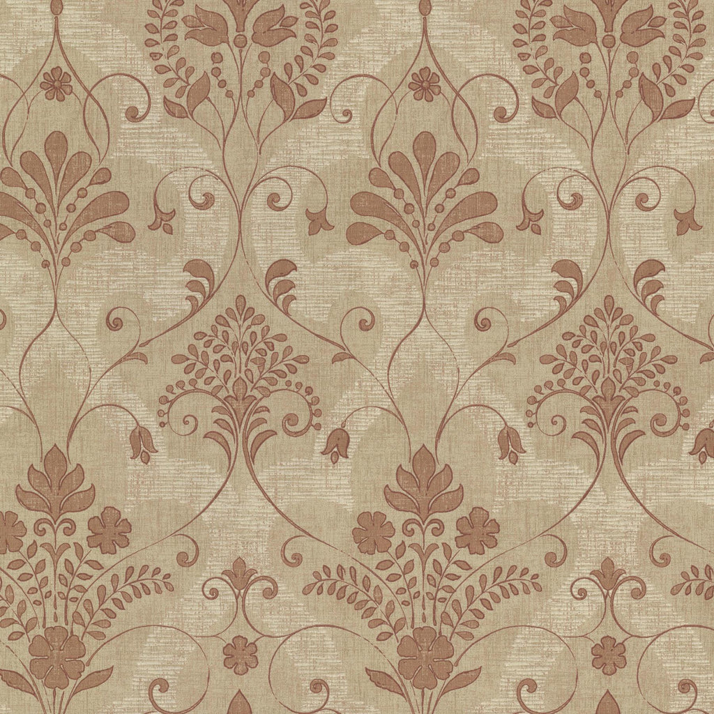 Brewster Home Fashions Andalusia Sienna Damask Wallpaper