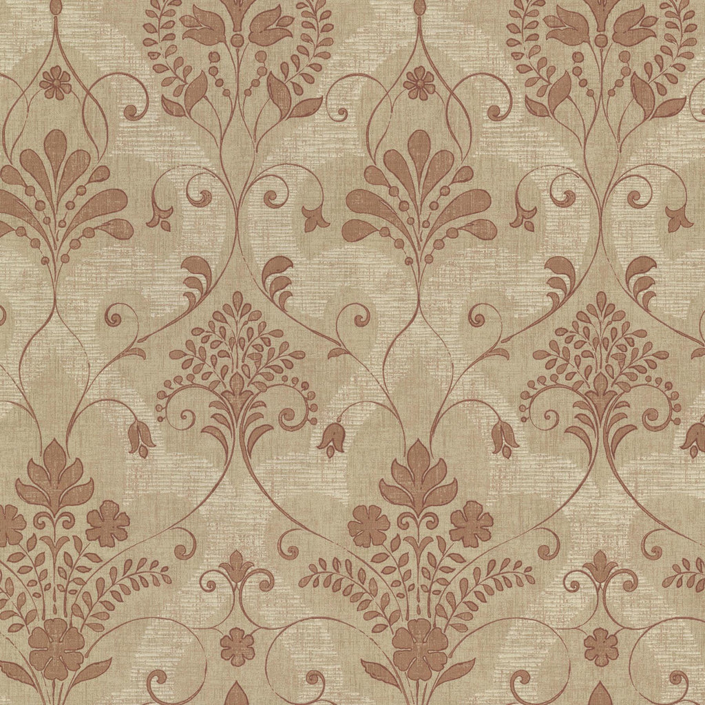 Brewster Home Fashions Andalusia Damask Sienna Wallpaper