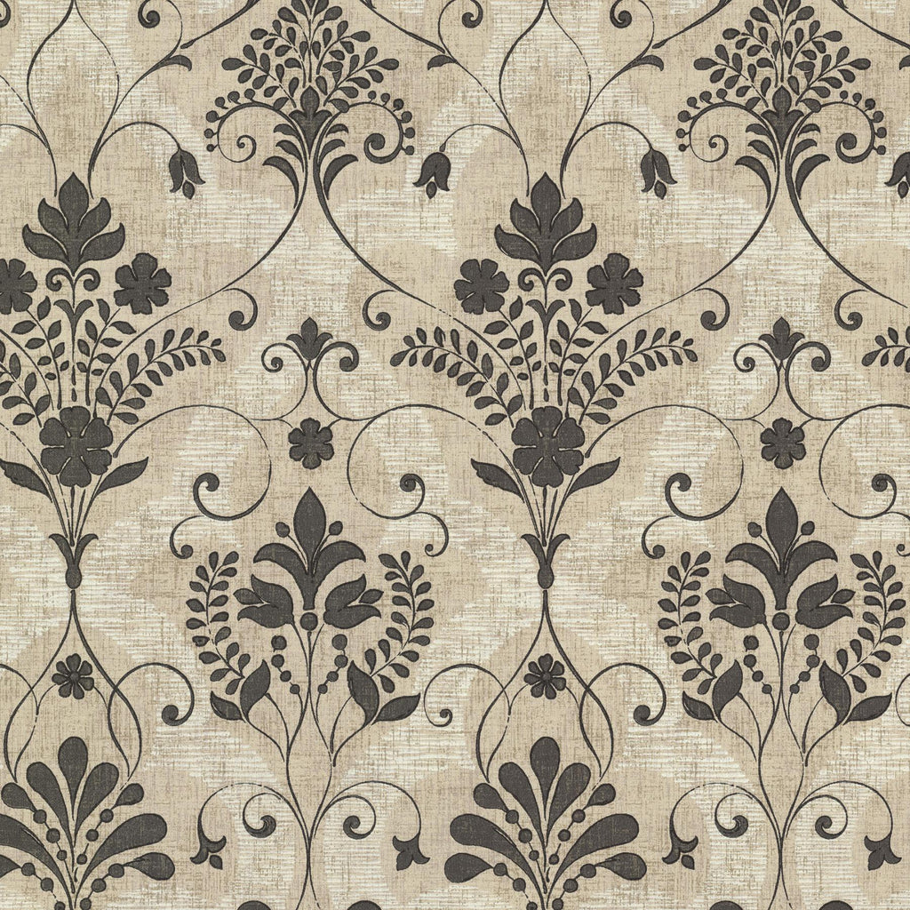 Brewster Home Fashions Andalusia Damask Black Wallpaper