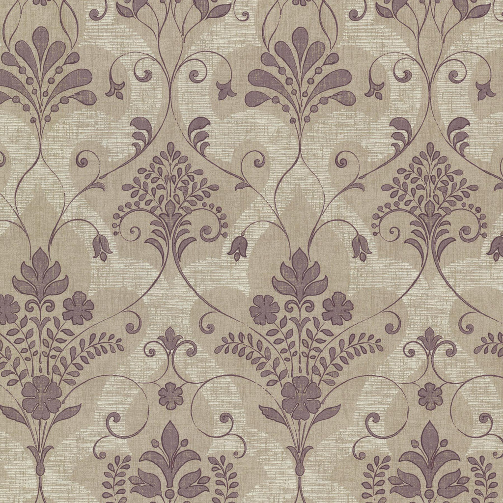 Brewster Home Fashions Andalusia Violet Damask Wallpaper