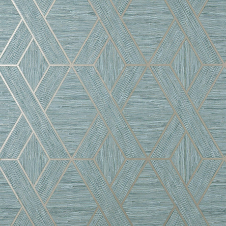 Brewster Home Fashions Malcolm Teal Geo Wallpaper