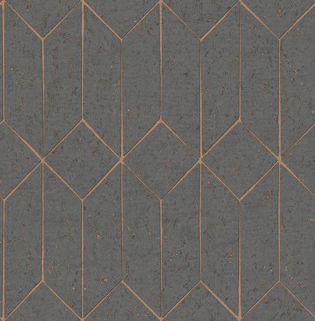 Brewster Home Fashions Hayden Charcoal Concrete Trellis Wallpaper