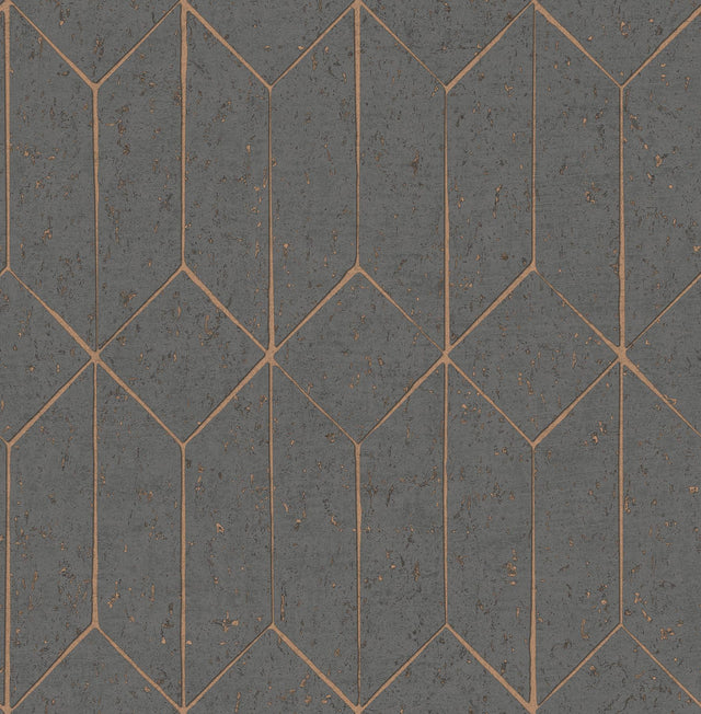 Brewster Home Fashions Hayden Charcoal Concrete Trellis Wallpaper