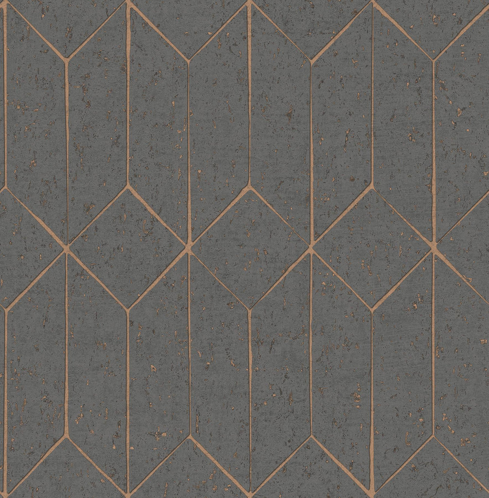 Brewster Home Fashions Hayden Charcoal Concrete Trellis Wallpaper