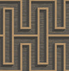 Brewster Home Fashions Henley Black Geometric Grasscloth Wallpaper