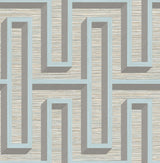 Brewster Home Fashions Henley Light Blue Geometric Grasscloth Wallpaper