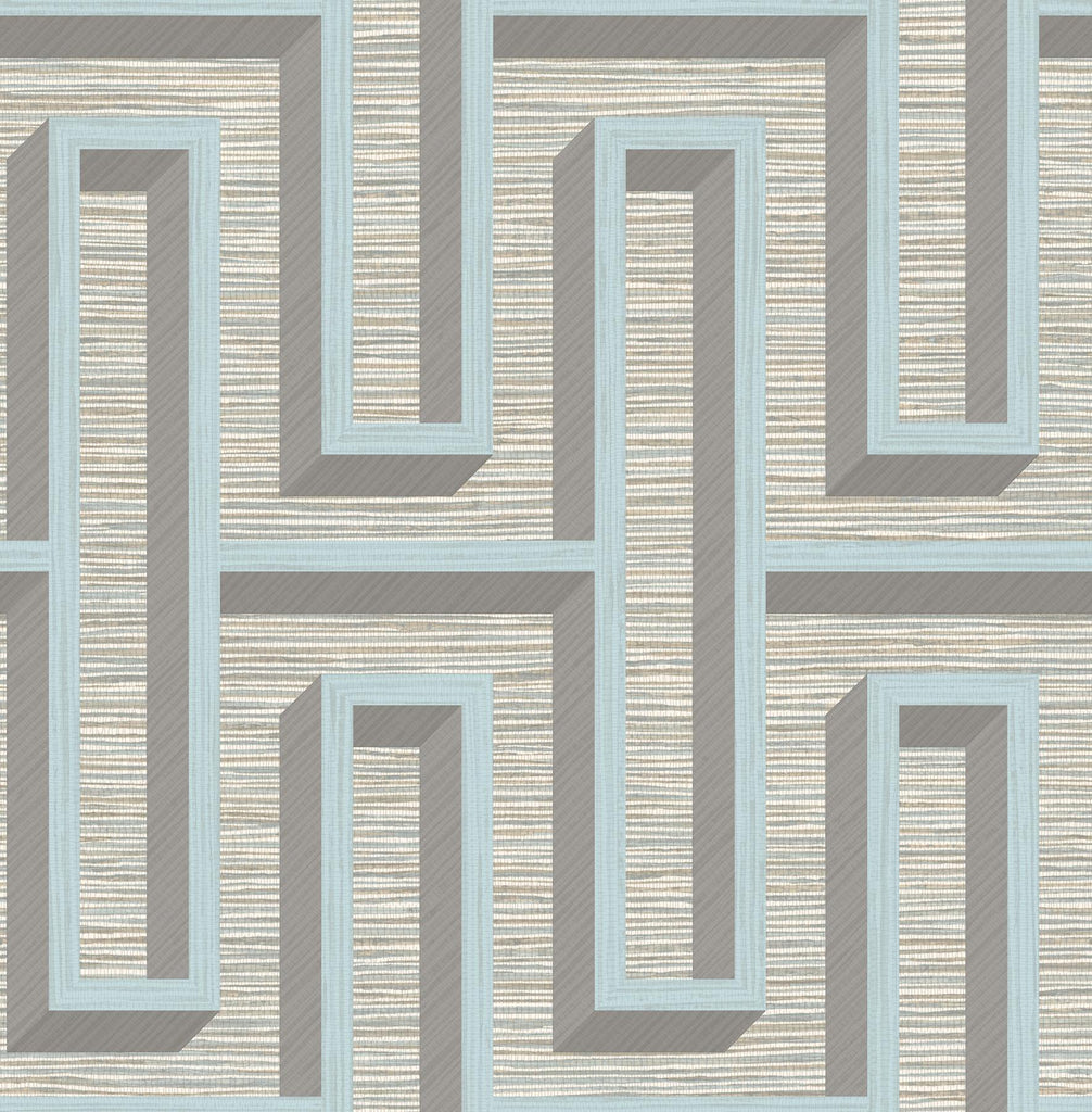 Brewster Home Fashions Henley Light Blue Geometric Grasscloth Wallpaper