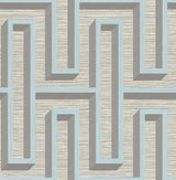 Brewster Home Fashions Henley Geometric Grasscloth Light Blue Wallpaper