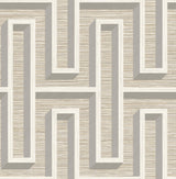 Brewster Home Fashions Henley Taupe Geometric Grasscloth Wallpaper