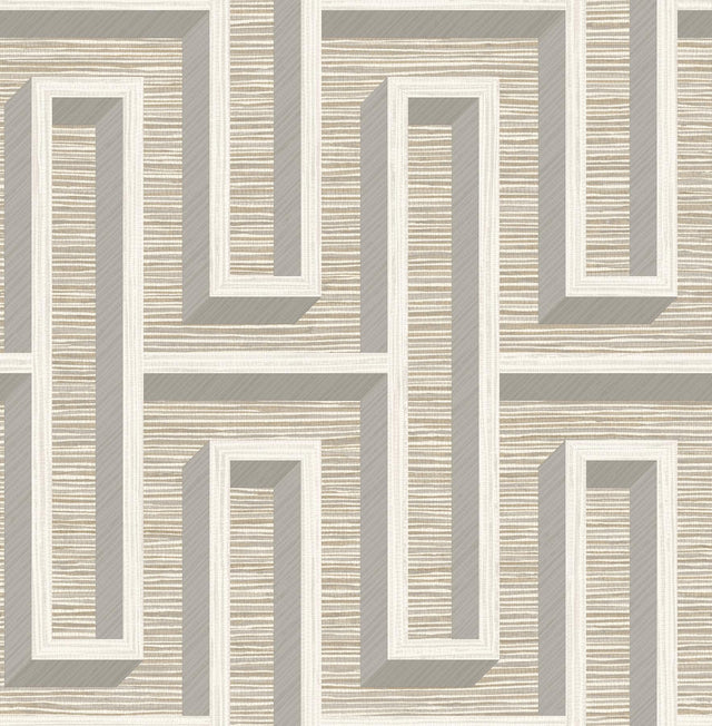 Brewster Home Fashions Henley Taupe Geometric Grasscloth Wallpaper