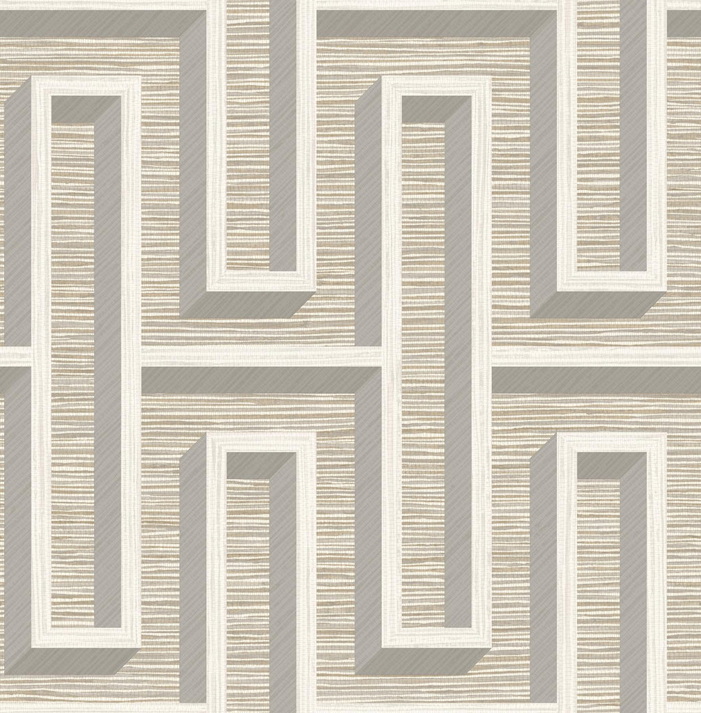 Brewster Home Fashions Henley Taupe Geometric Grasscloth Wallpaper