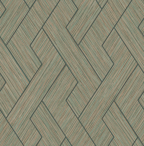 Brewster Home Fashions Ember Copper Geometric Basketweave Wallpaper