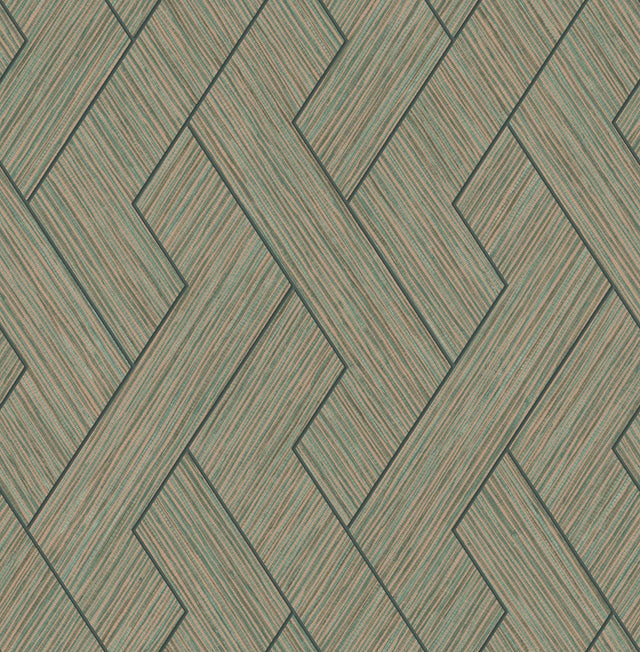 Brewster Home Fashions Ember Copper Geometric Basketweave Wallpaper
