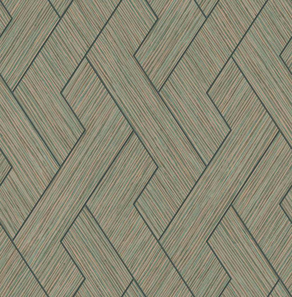 Brewster Home Fashions Ember Copper Geometric Basketweave Wallpaper