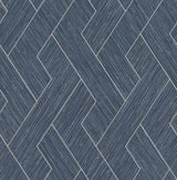 Brewster Home Fashions Ember Indigo Geometric Basketweave Wallpaper