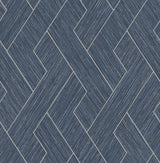 Brewster Home Fashions Ember Geometric Basketweave Indigo Wallpaper