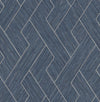 Brewster Home Fashions Ember Indigo Geometric Basketweave Wallpaper