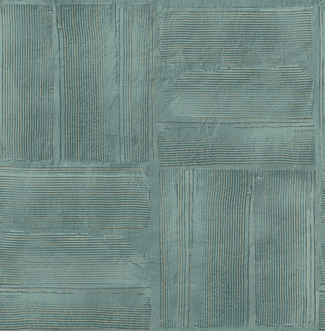 Brewster Home Fashions Jasper Teal Block Texture Wallpaper
