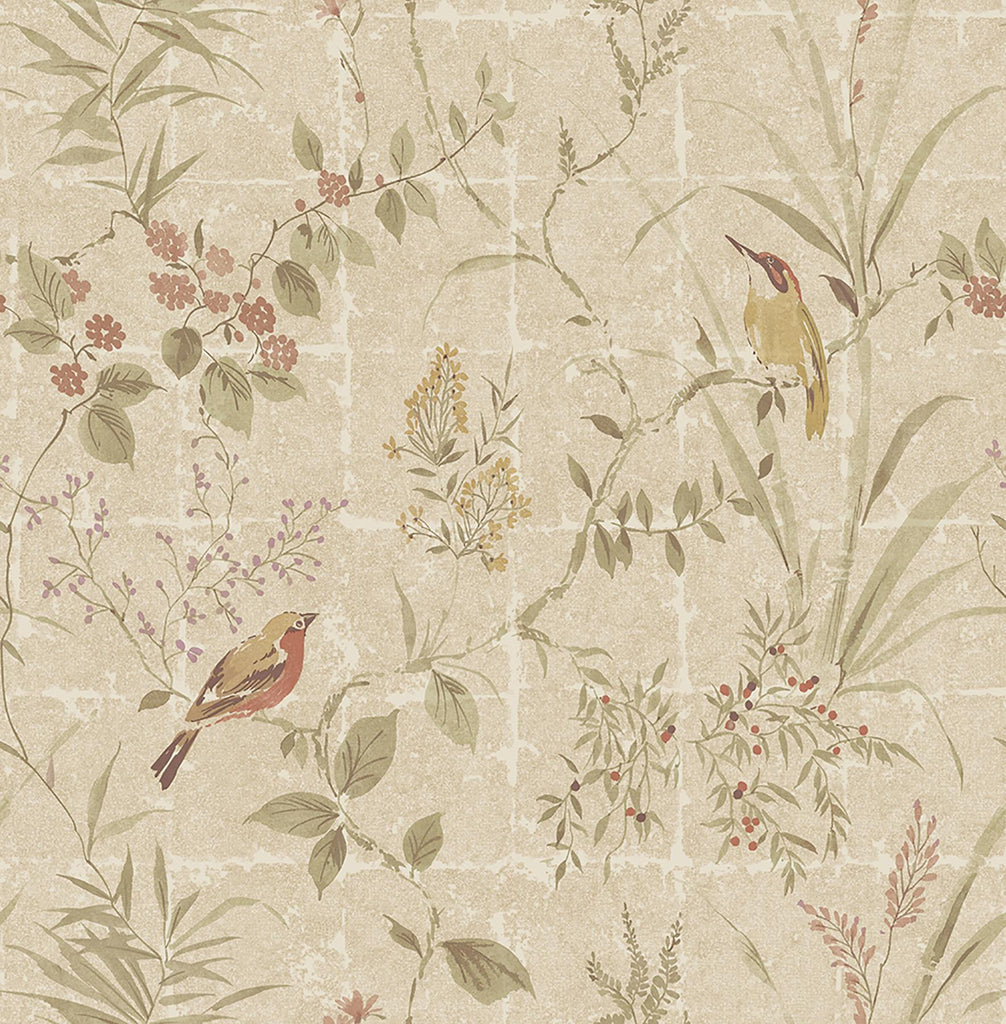 Brewster Home Fashions Imperial Garden Chinoiserie Beige Wallpaper