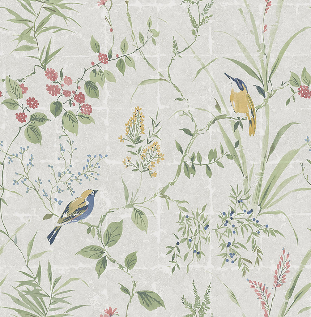 Brewster Home Fashions Imperial Garden Chinoiserie Grey Wallpaper