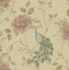 Brewster Home Fashions Dynasty Beige Peacock Wallpaper