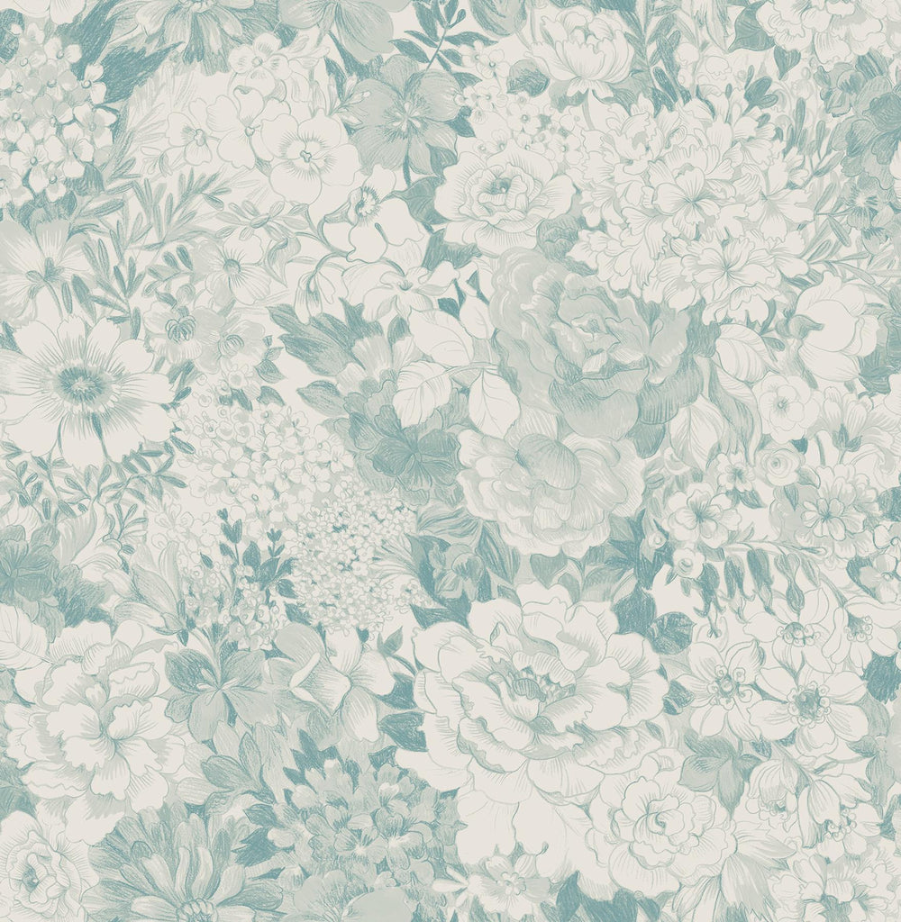 Brewster Home Fashions Kita Turquoise Song Garden Wallpaper