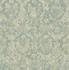 Brewster Home Fashions Lotus Turquoise Damask Wallpaper