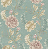 Brewster Home Fashions Summer Palace Turquoise Floral Trail Wallpaper