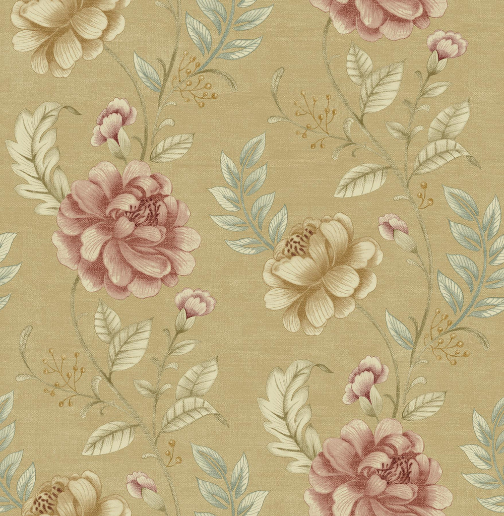 Brewster Home Fashions Summer Palace Floral Trail Beige Wallpaper
