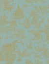 Brewster Home Fashions Zen Garden Turquoise Toile Wallpaper