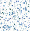 Brewster Home Fashions Heidi Blue Watercolor Florals Wallpaper