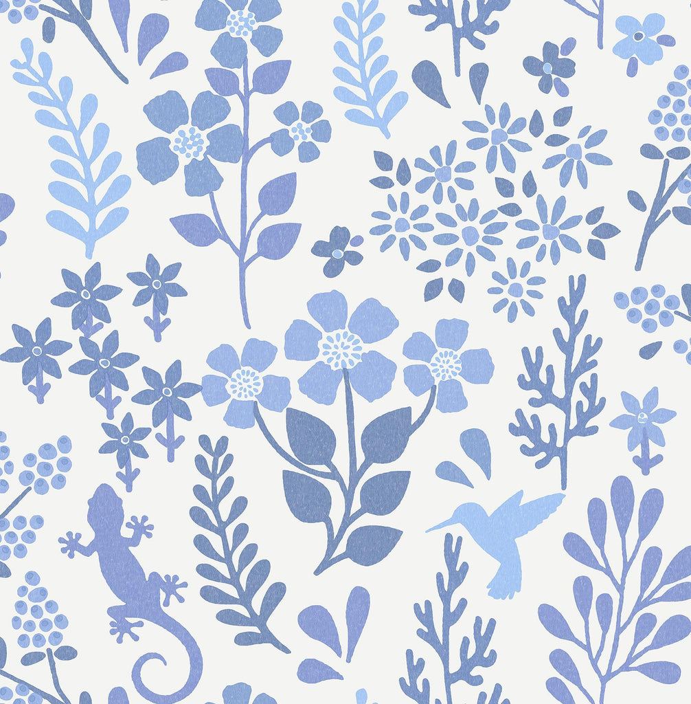 Brewster Home Fashions Karina Blue Meadow Wallpaper