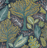 Brewster Home Fashions Kiah Forest Blue Wallpaper