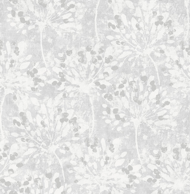 Brewster Home Fashions Dori Light Grey Painterly Floral Wallpaper