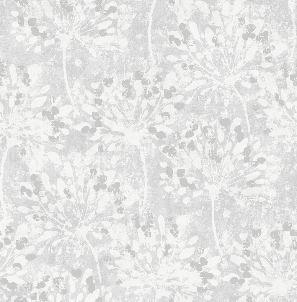 Brewster Home Fashions Dori Painterly Floral Light Grey Wallpaper