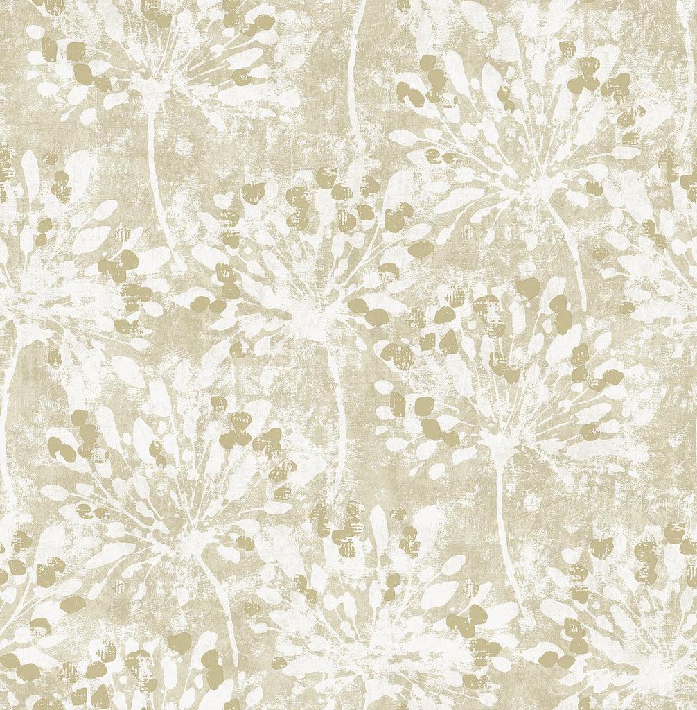 Brewster Home Fashions Dori Gold Painterly Floral Wallpaper