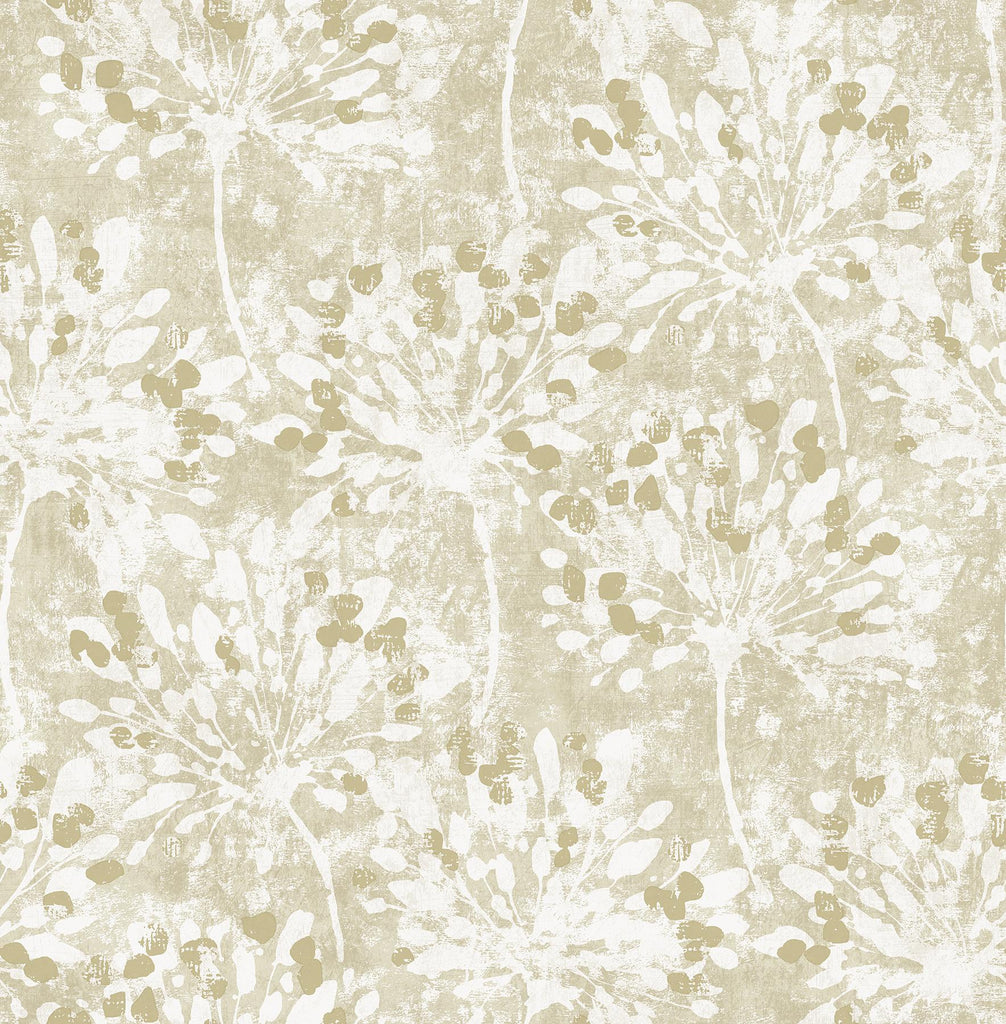 Brewster Home Fashions Dori Painterly Floral Gold Wallpaper