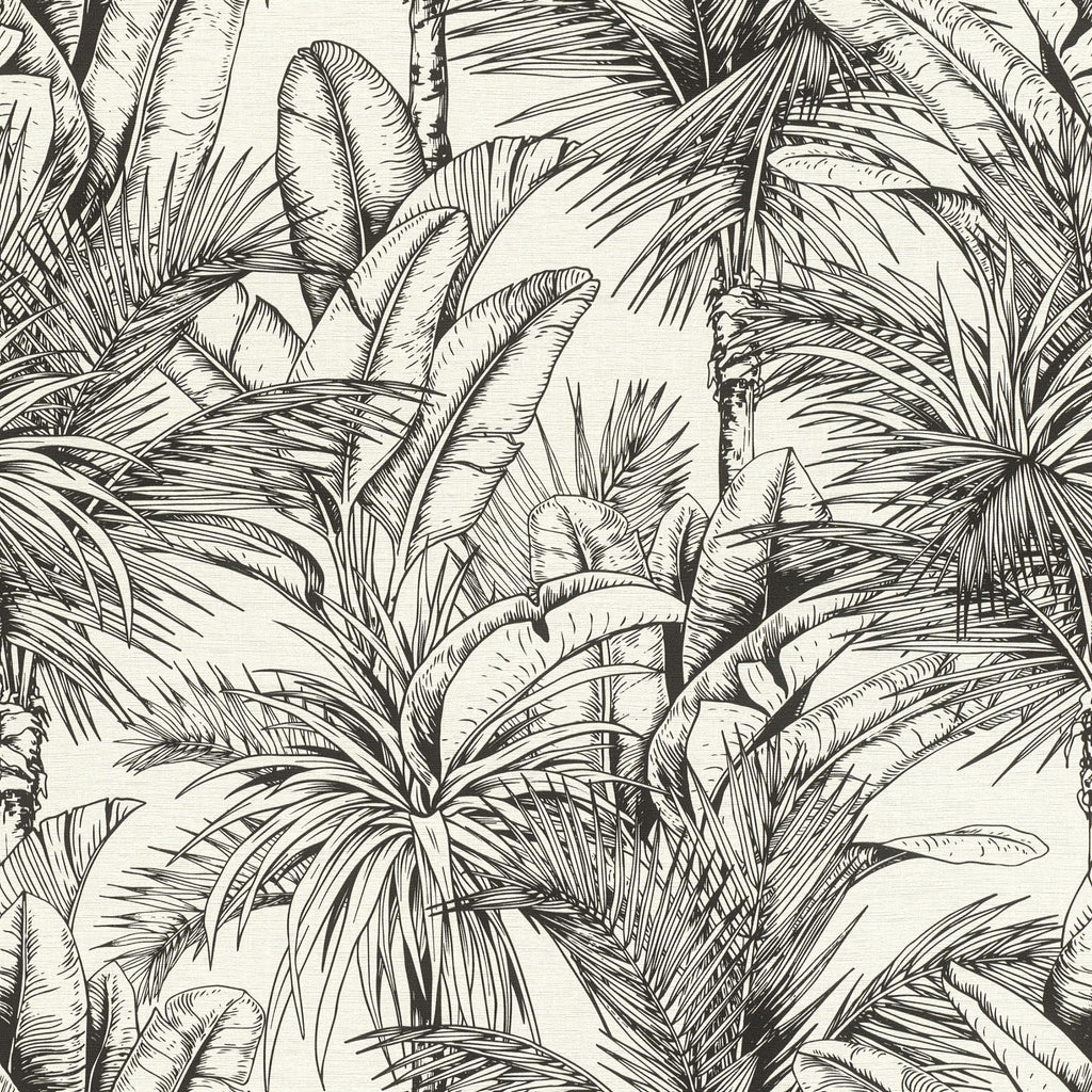 Brewster Home Fashions Serra Palm White Wallpaper